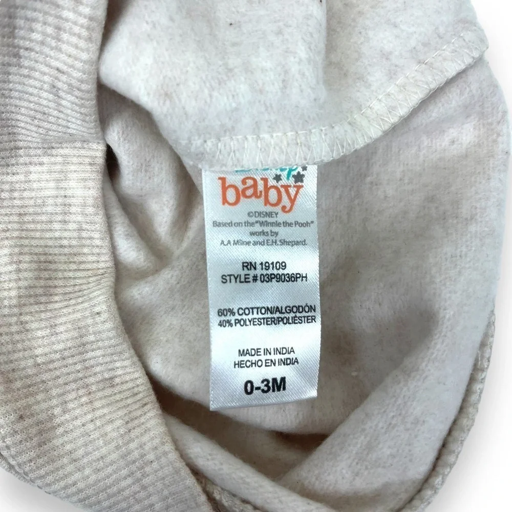 NWT Disney Baby Winnie The Pooh Graphic Pullover Sweatshirt Oatmeal Size 0-3 Mon - Picture 7 of 7